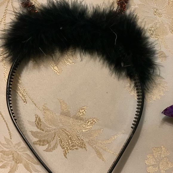 Two black headbands with purple sparkly bats on ends of each antenna. - Picture 3 of 7